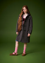Children's Herringbone Wool Duffle Coat Winter White