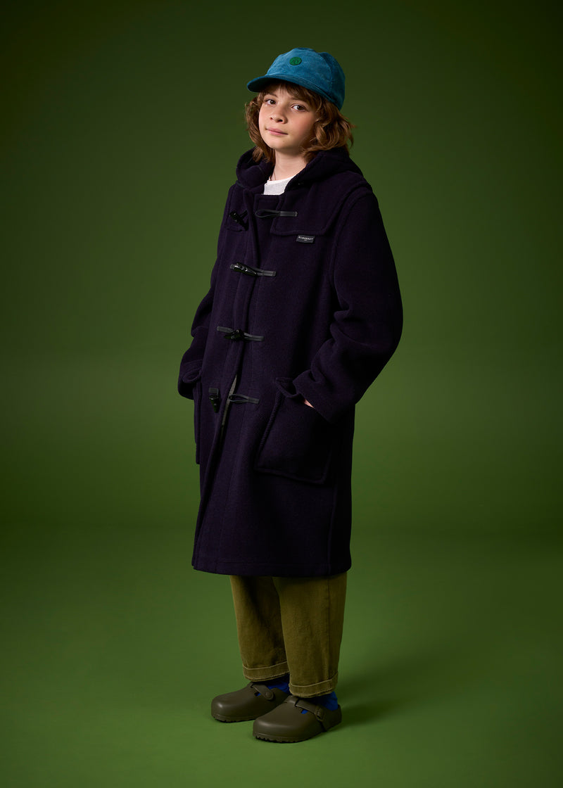 Children's Herringbone Wool Duffle Coat Winter White