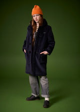 Children's Corduroy Duffle Coat Navy
