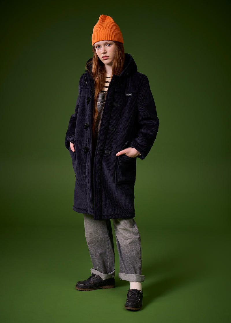 Children's Corduroy Duffle Coat Navy
