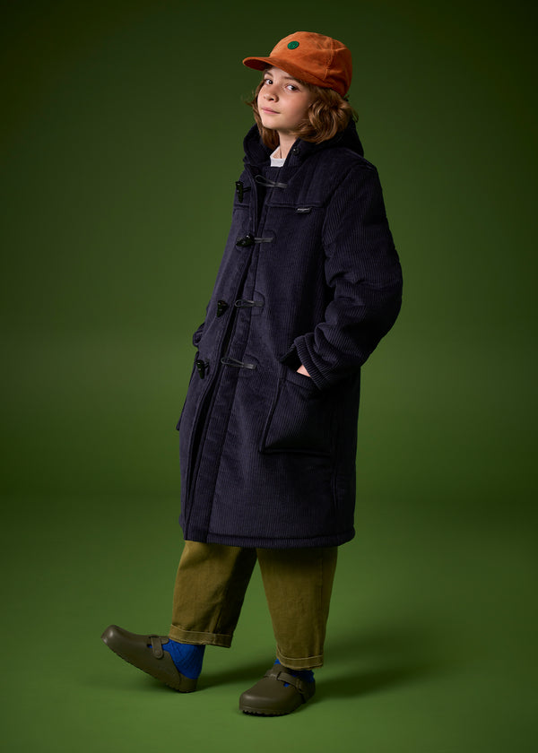 Children's Corduroy Duffle Coat Navy