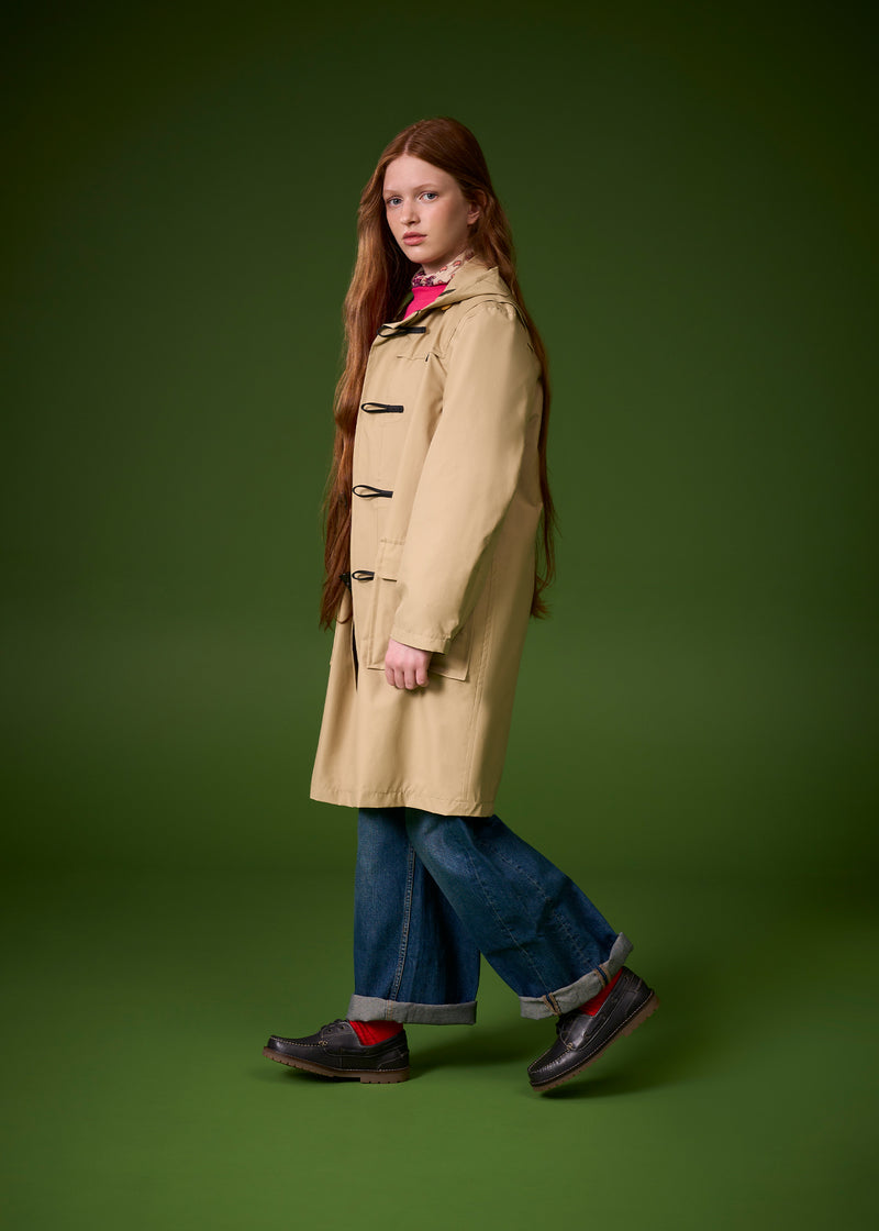 Children's Gabardine Showerproof Duffle Coat Stone