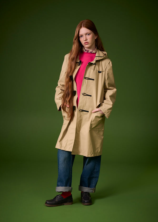 Children's Gabardine Showerproof Duffle Coat Stone