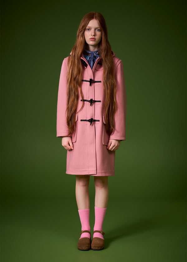 Children's Melton Wool Duffle Coat Pastel Pink