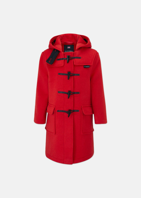 Children's Melton Wool Duffle Coat Red