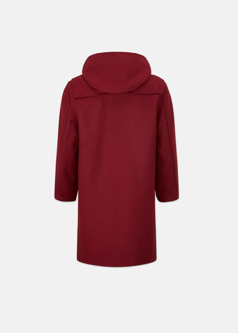 Children's Melton Wool Duffle Coat Cranberry