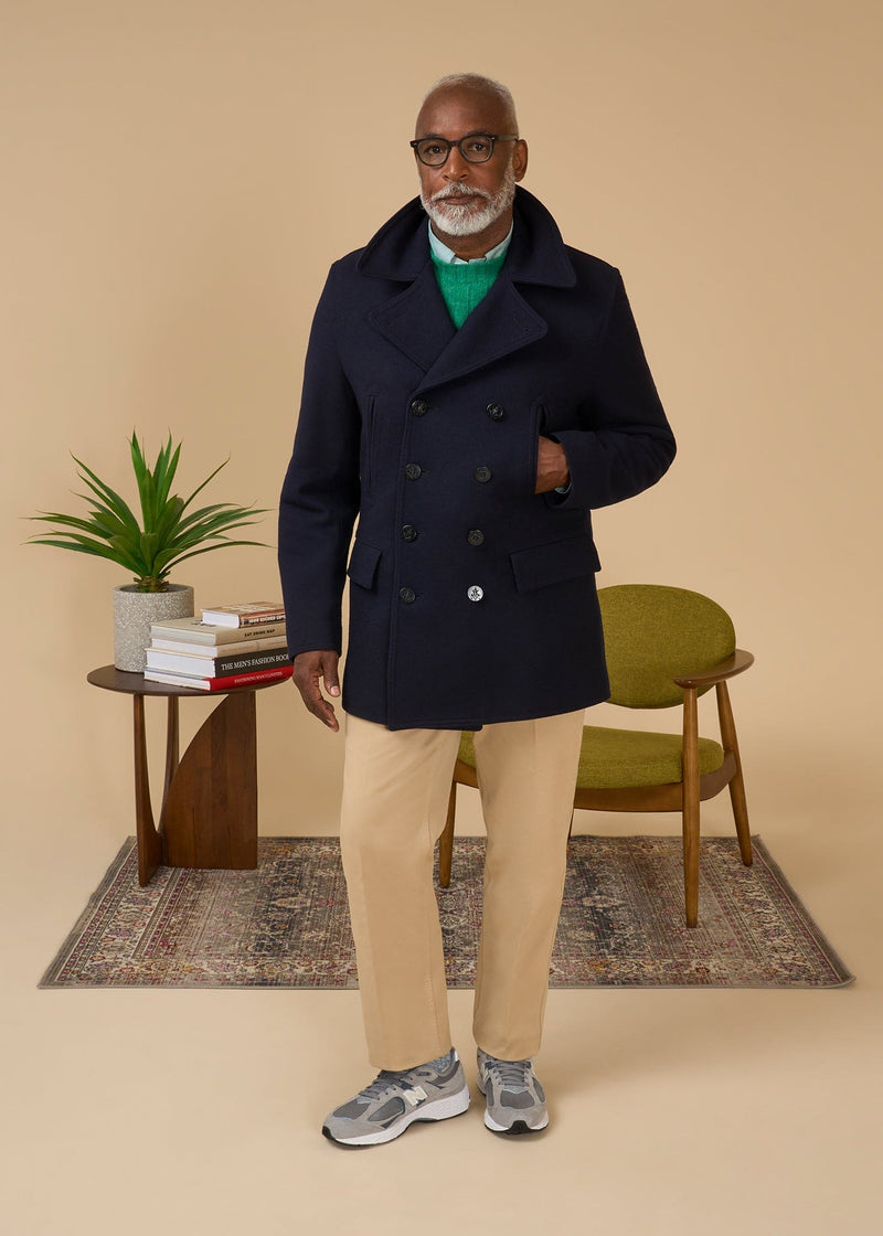 Men's navy pea coats best sale