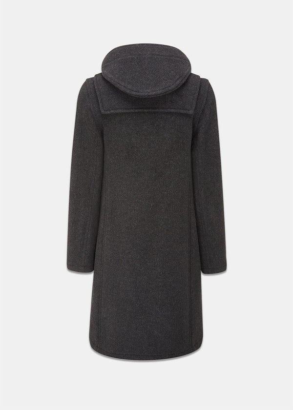 Long Panelled Duffle Coat Charcoal