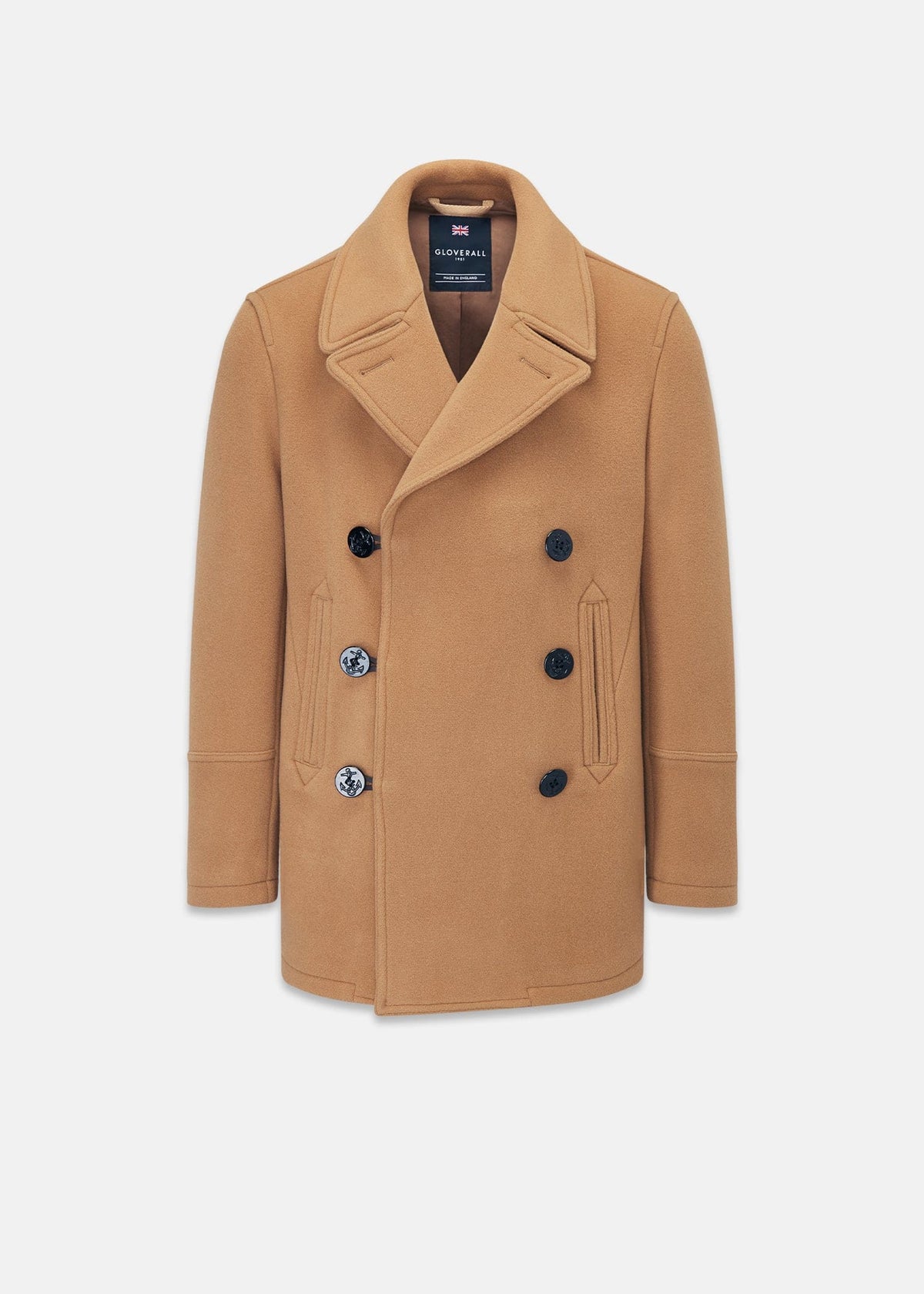 Men's camel wool peacoat online