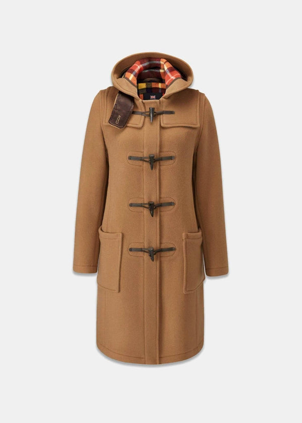 Long Slim Fit Duffle Coat Camel Buchanan