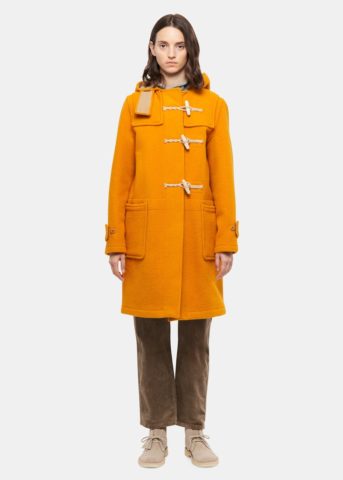 Yellow duffle coat womens hot sale